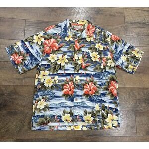 Vintage 90s O'Neill Hawaiian Shirt Button Up Made In USA Medium Floral Surfwear